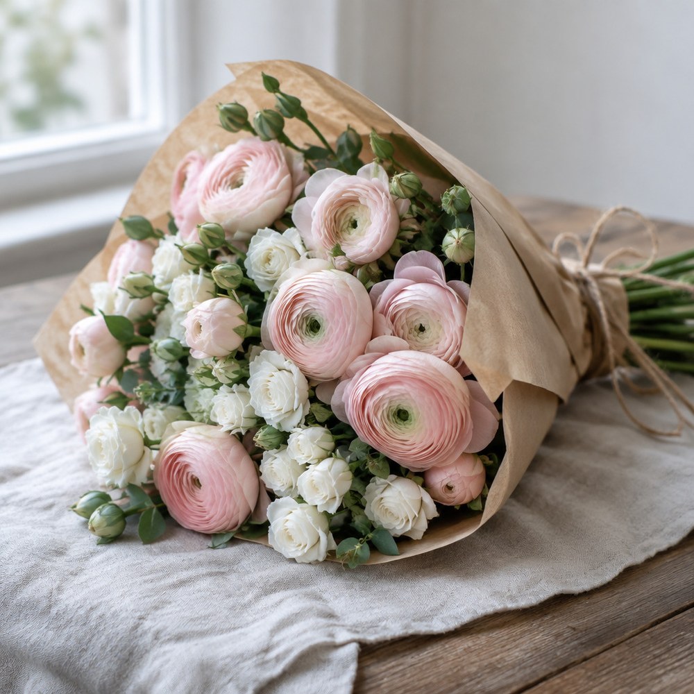 Kraft Sarımlı Ranunkulus